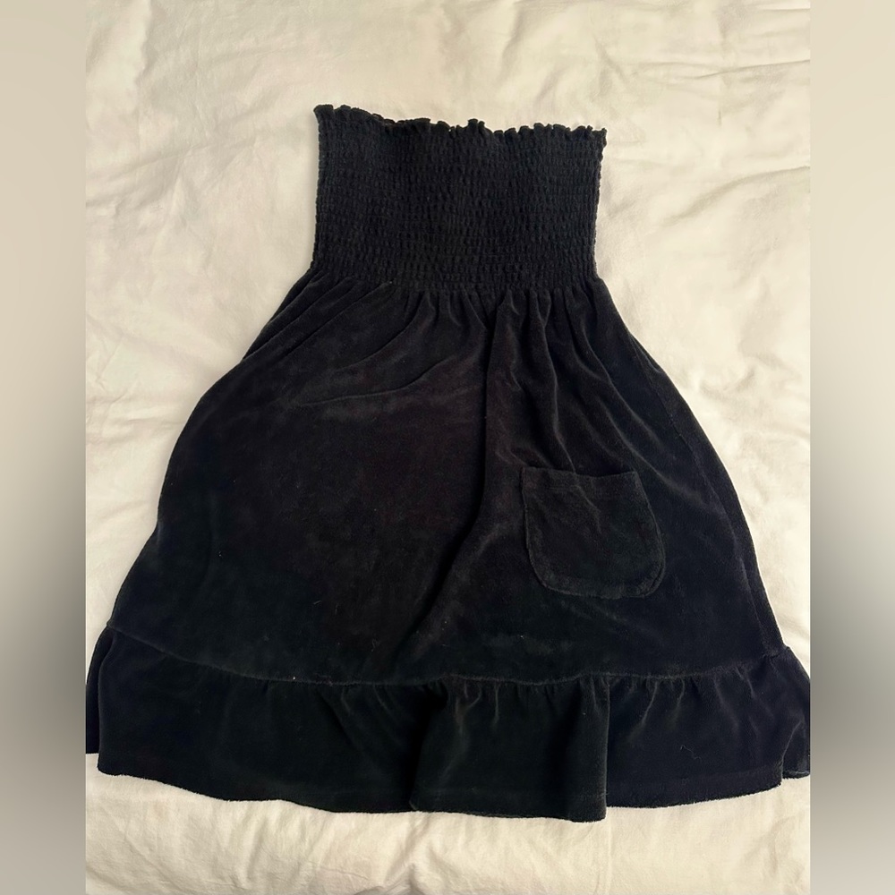 Black terry cloth cover up dress by Venus